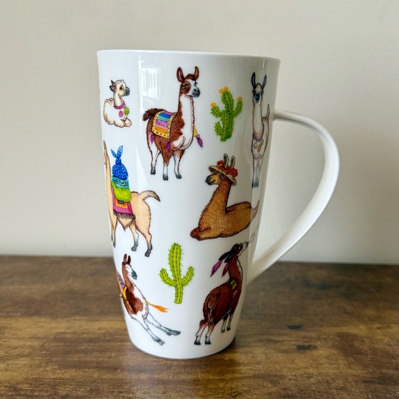 Dunoon Fine Bone China Mug – Llamarama by Cherry Denman – Made in England - Picture 1 of 8